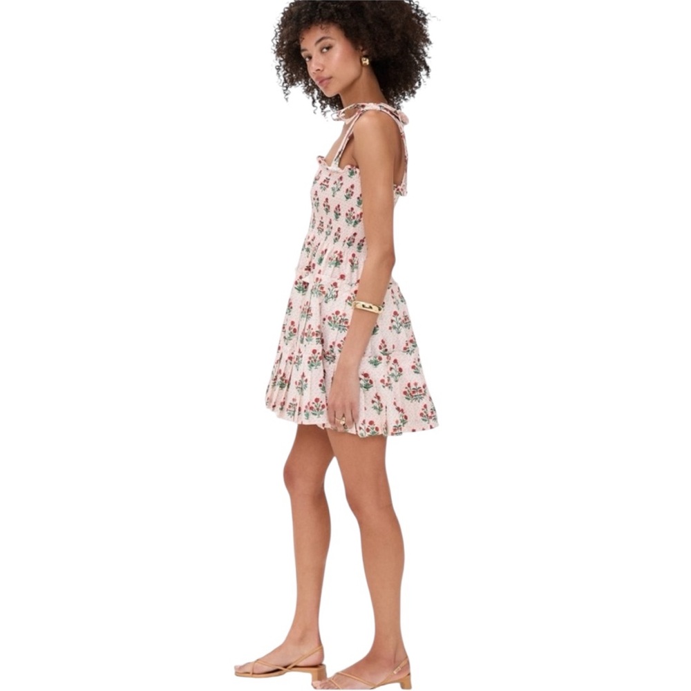 Hill House Ribbon Charlotte Mini Nap dress. Block Print, Poppy. M. NWT - Picture 4 of 9